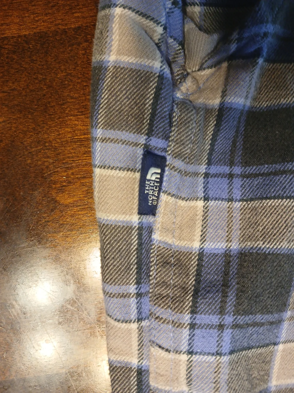 The North Face Blue Gray Plaid Flannel Shirt XL